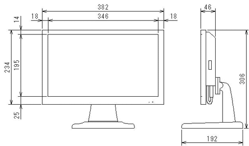 液晶15.6インチ液晶IPビデオモニタNM−LCDW156−IP8外形寸法図