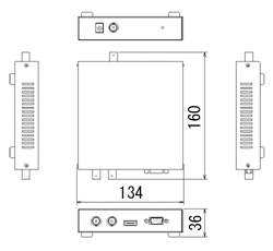 NM-HDMI-COAXRX HDMI延長器 外形寸法図
